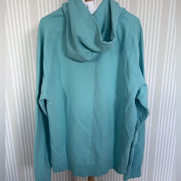 Sandro 100% Organic Cotton Dog + Duck Print Hoodie Authentic Size XXL Turquoise - Picture 10 of 14